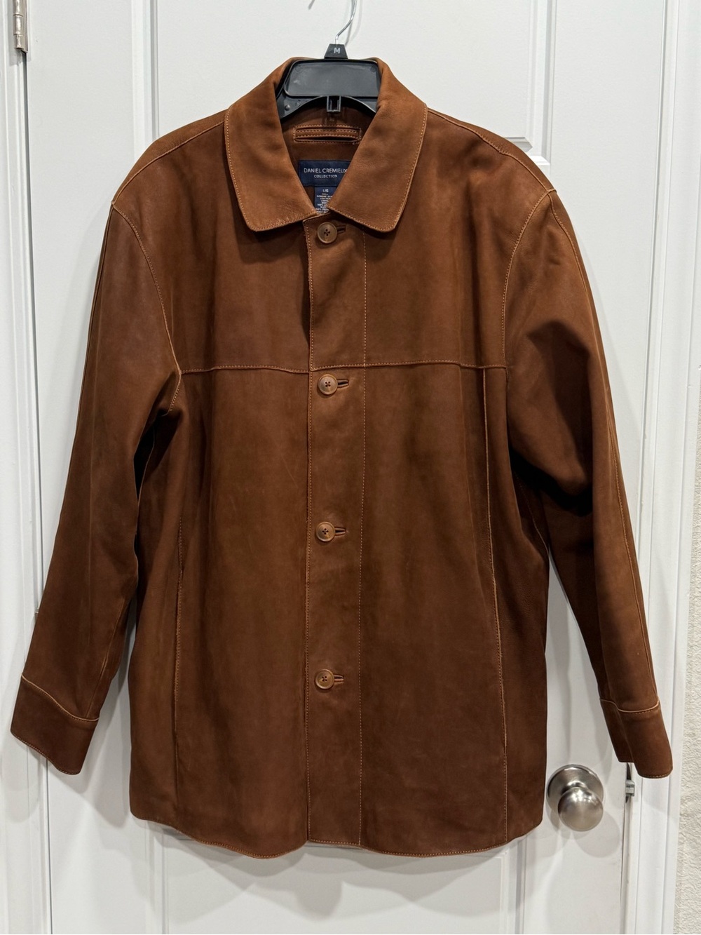 Daniel Cremieux Collection Men’s Brown Genuine Goat Leather Button Front Coat